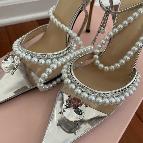 BNIB MACH & MACH Diamond of Elizabeth Pearl PVC Clear Pumps 38.5 - Picture 6 of 16